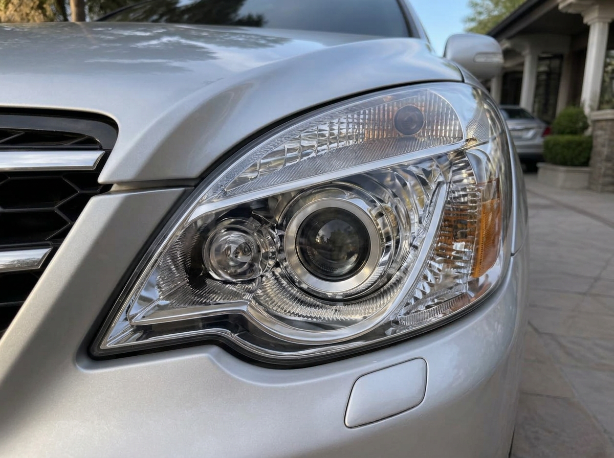 Silver crossover — Plano headlight after restoration